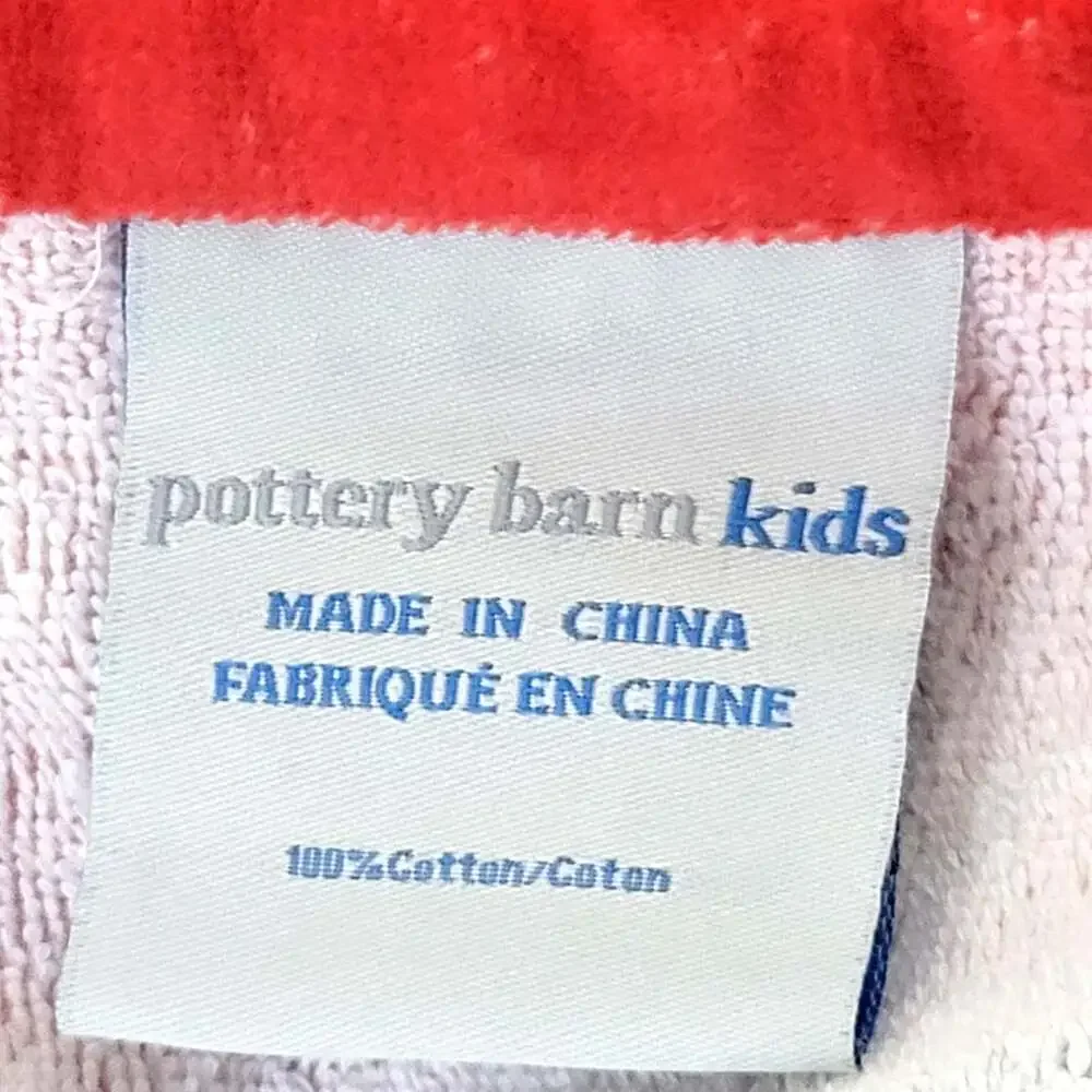 Pottery Barn Kids Hooded Bath Wrap Towel Sailor Anchor Soft 100% Cotton